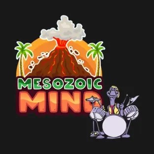 Dinosaur Drummer - Mesozoic Mind! T-shirt design
