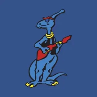 Parasaurolophus - Rocking a Bass Guitar! - Mesozoic Mind! T-shirt design